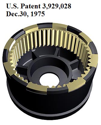 US Patent 3,929,028. Realistic presentation of composite ring gear wheel.