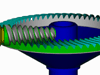 3-dimentional model of worm face gear. Worm face gear can replace a hypoid gear for about 50% of the cost and better performance.