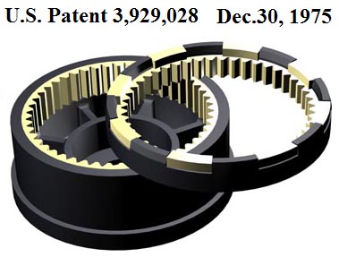US Patent 3,929,028. Slice of the composite ring gear wheel.
