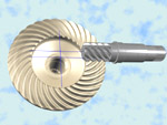 Low cost Hypoid-Worm gear for an automotive drive axle. Does not need hypoid generator for manufacturing. one pinion can be used with different face gears. Not sencitive to alignment of the pinion.