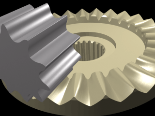 3-dimensional CAD model of a crown face gear. Advanced rotorcraft transmission