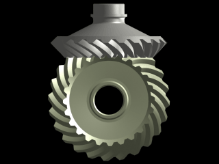 Spiral bevel gear. Back.