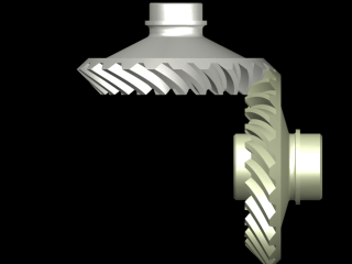Spiral bevel gear. Left.